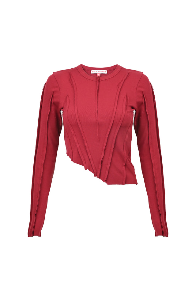 LK NO 25 ASYMETRIC BURGUNDY TOP