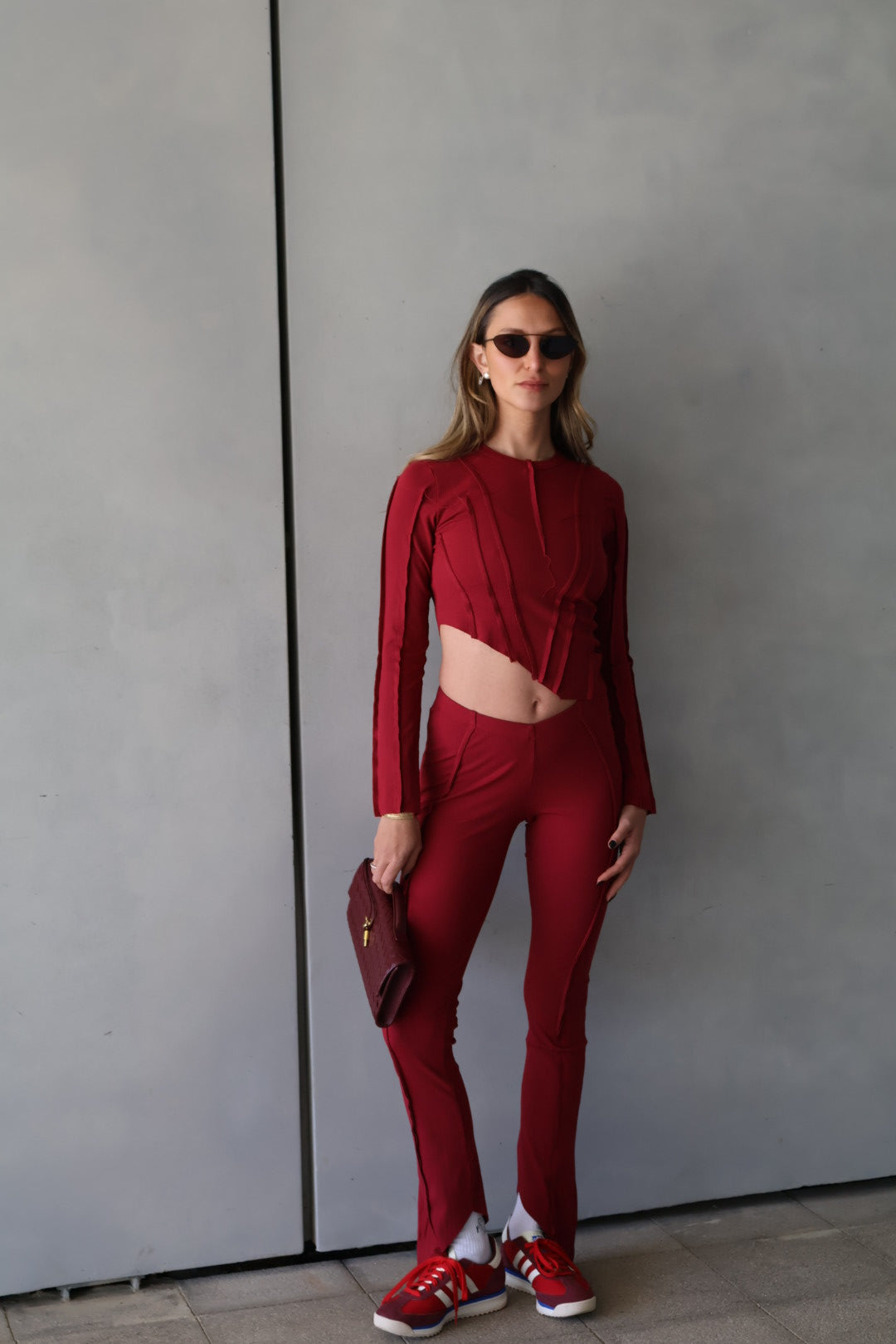 LK NO 25 ASYMETRIC BURGUNDY TOP