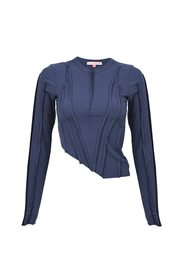 LK NO 25 ASYMETRIC NAVY TOP