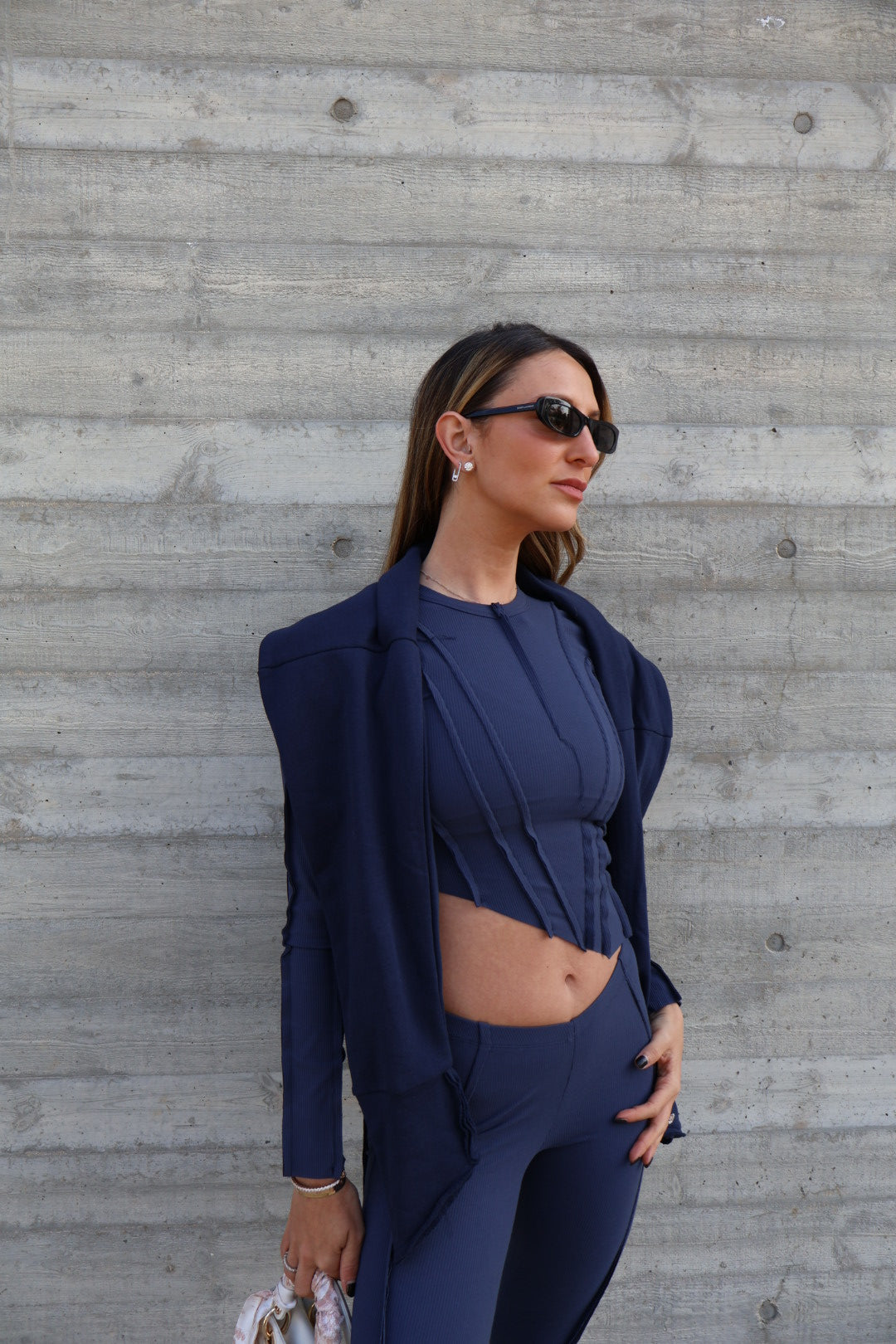 LK NO 25 ASYMETRIC NAVY TOP