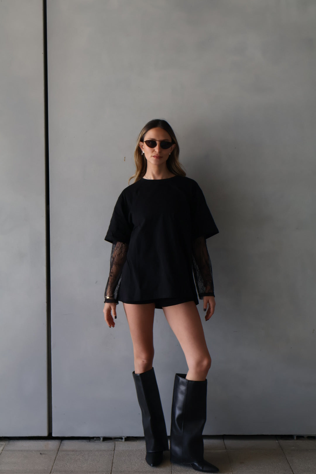 LK NO 30 BLACK LACE TSHIRT