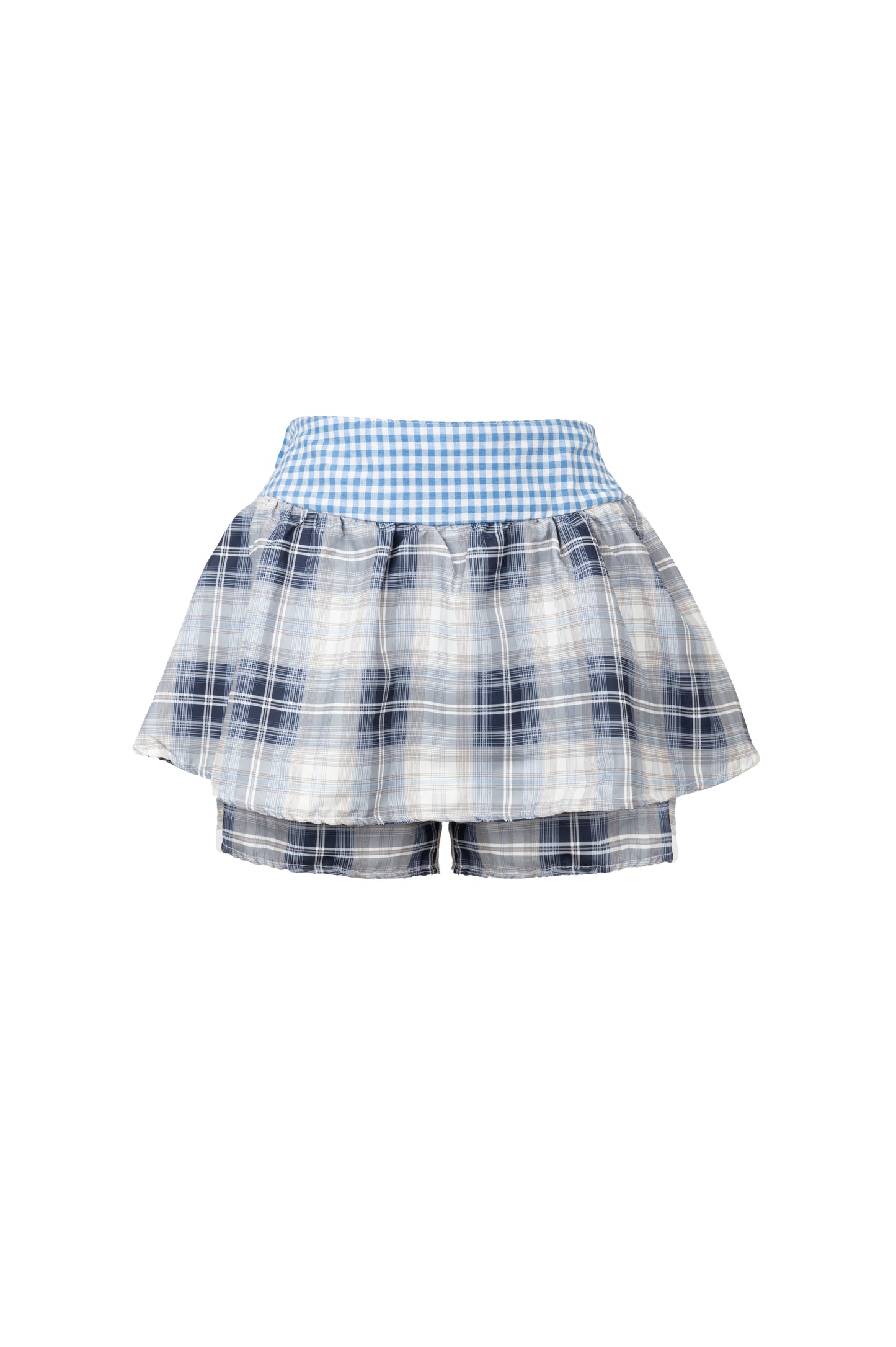 LK NO32 BLUE CHECKED SKIRT