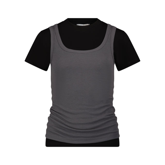 LK NO37 GREY DOUBLE TSHIRT