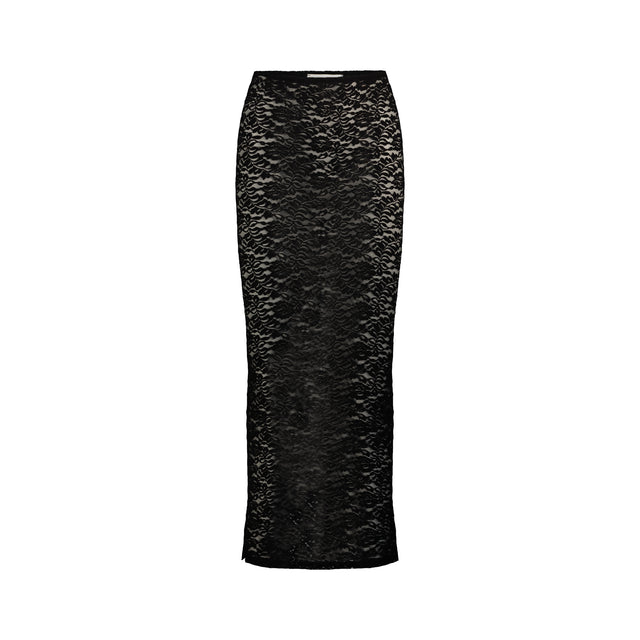 LK NO41 BLACK LACE MAXI SKIRT
