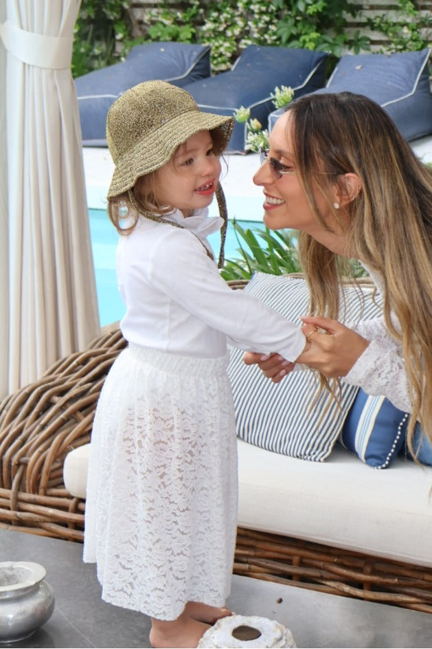 LK NO44 KIDS WHITE LACE SKIRT