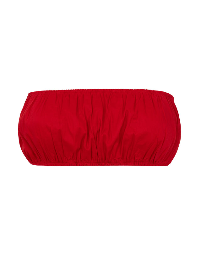 LK NO 44 STRAPLESS RED CROP