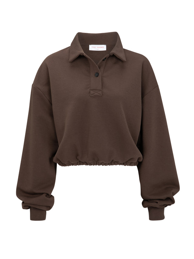LK NO46 BROWN POLO SWEATSHIRT