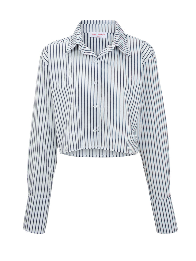 LK NO49 WHITE CROP SHIRT