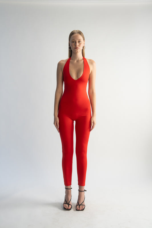 LK NO 10 RED JUMPSUIT