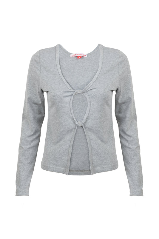 LK NO 19 CUTOUT GREY TOP