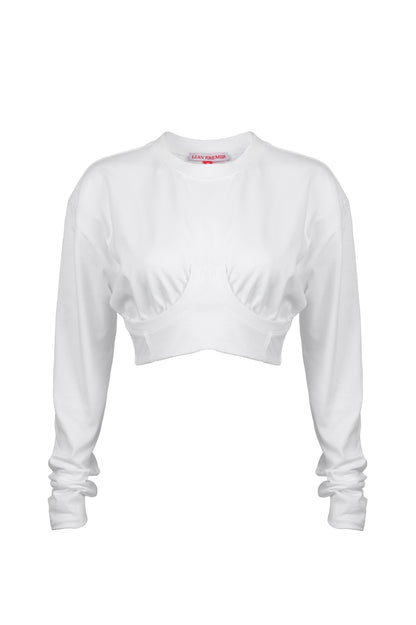 LK NO 21 WHITE CROP TOP