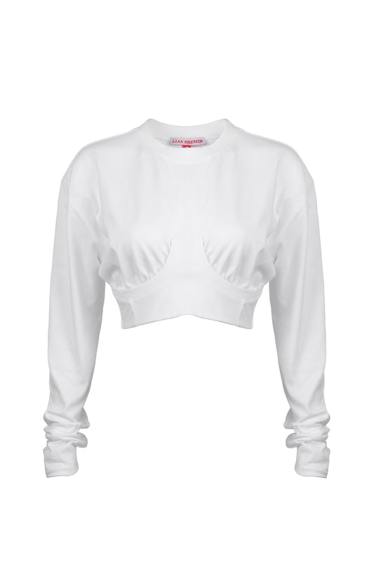 LK NO 21 WHITE CROP TOP