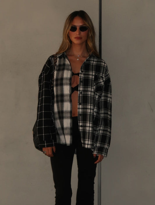 LK NO 22 CHECKED BLACK SHIRT