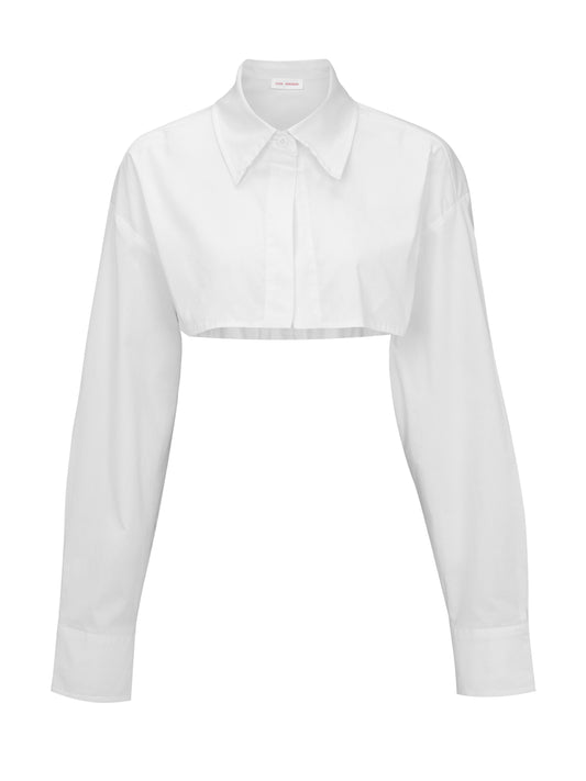 LK NO42 CROP WHITE SHIRT