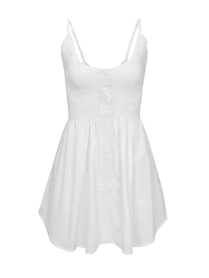 LK NO43 CRINCLE WHITE DRESS