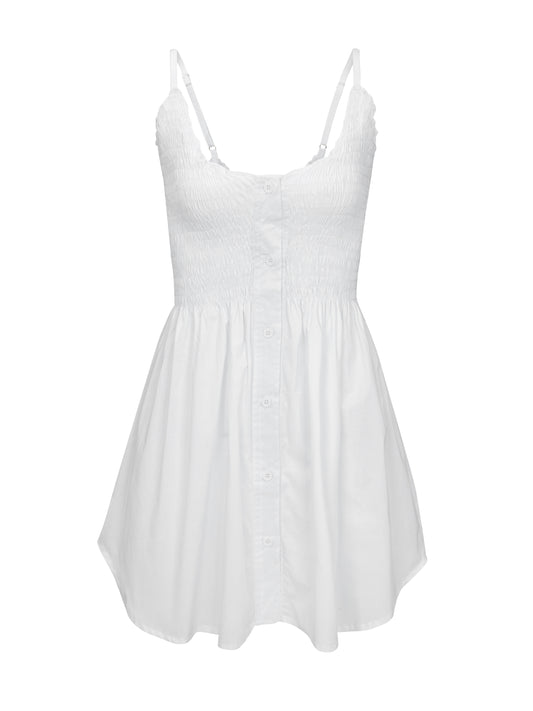 LK NO43 CRINCLE WHITE DRESS