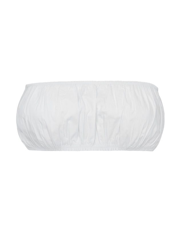 LK NO 44 STRAPLESS WHITE CROP
